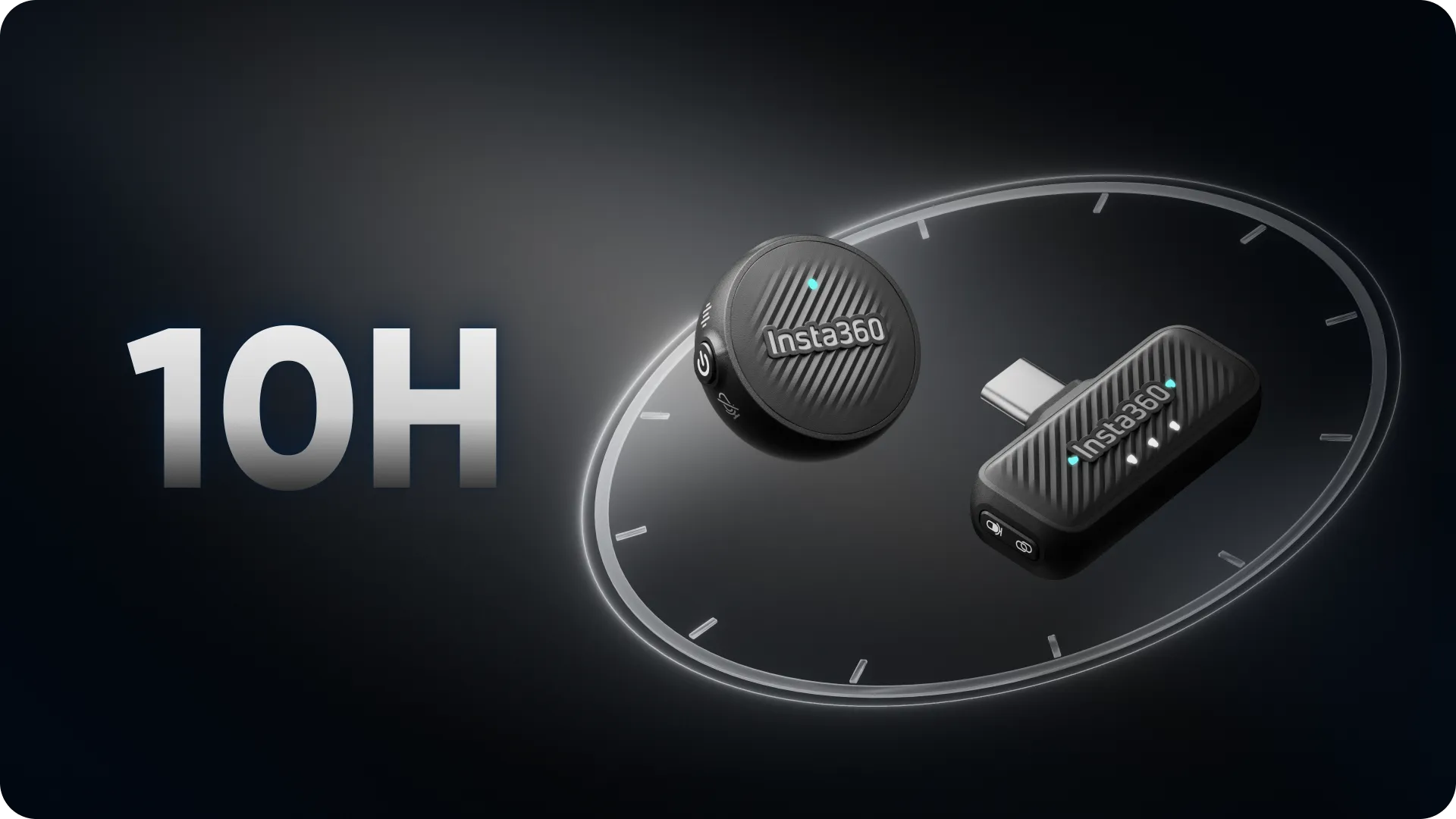 insta360 mic air siêu nhẹ nhưng có thể hoạt động liên tục 10h
